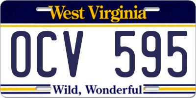 WV license plate OCV595