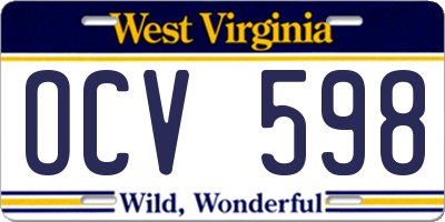 WV license plate OCV598