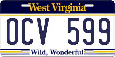 WV license plate OCV599