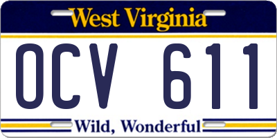 WV license plate OCV611