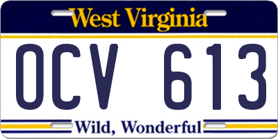 WV license plate OCV613