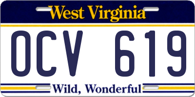 WV license plate OCV619