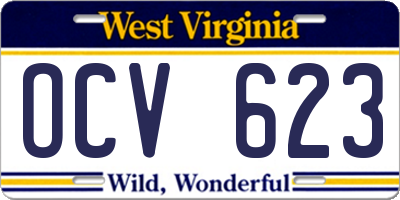 WV license plate OCV623