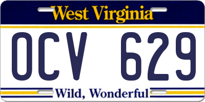 WV license plate OCV629