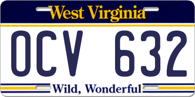 WV license plate OCV632