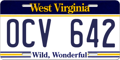 WV license plate OCV642