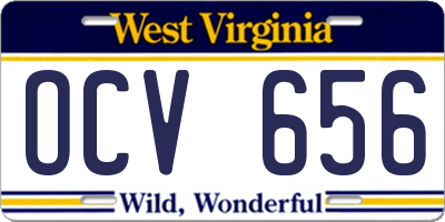 WV license plate OCV656