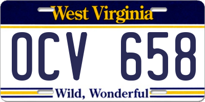 WV license plate OCV658