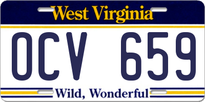 WV license plate OCV659