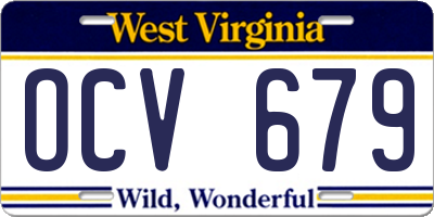 WV license plate OCV679