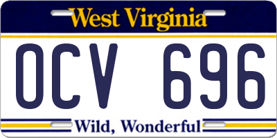WV license plate OCV696