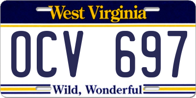 WV license plate OCV697