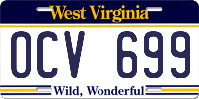 WV license plate OCV699