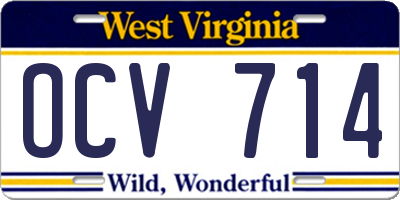 WV license plate OCV714