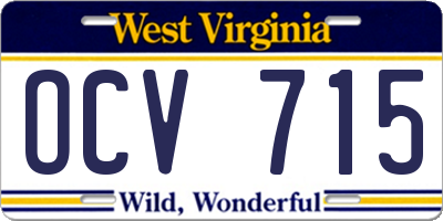 WV license plate OCV715