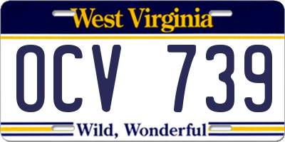 WV license plate OCV739