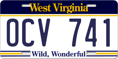 WV license plate OCV741