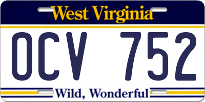 WV license plate OCV752