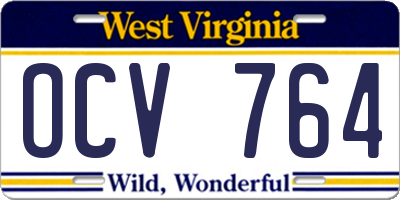 WV license plate OCV764