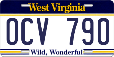 WV license plate OCV790