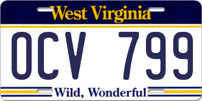 WV license plate OCV799