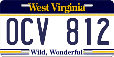 WV license plate OCV812