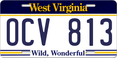 WV license plate OCV813