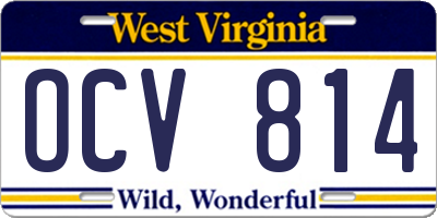 WV license plate OCV814