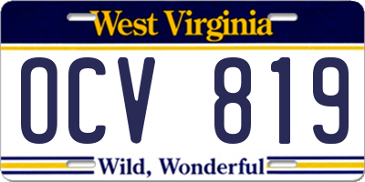 WV license plate OCV819