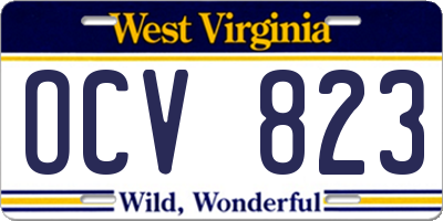 WV license plate OCV823