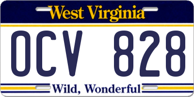 WV license plate OCV828