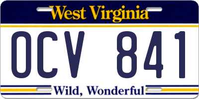 WV license plate OCV841