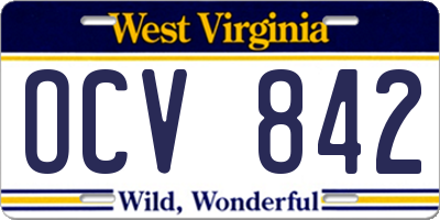 WV license plate OCV842
