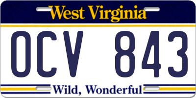 WV license plate OCV843