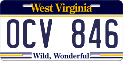 WV license plate OCV846