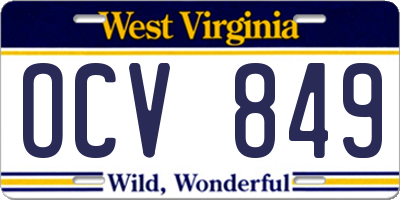 WV license plate OCV849