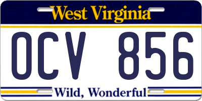 WV license plate OCV856