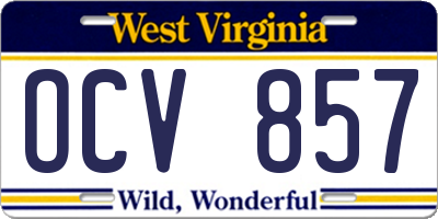 WV license plate OCV857