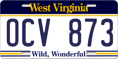 WV license plate OCV873