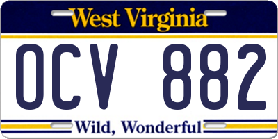 WV license plate OCV882