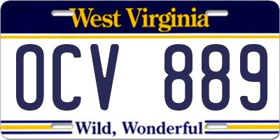 WV license plate OCV889