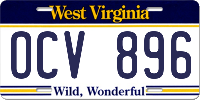 WV license plate OCV896