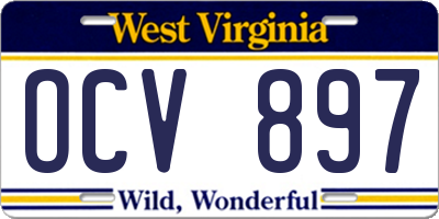 WV license plate OCV897