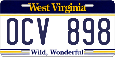 WV license plate OCV898