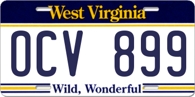 WV license plate OCV899