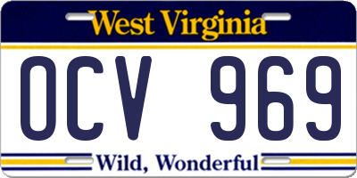 WV license plate OCV969