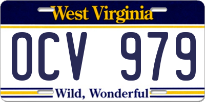 WV license plate OCV979