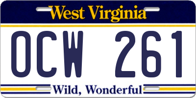 WV license plate OCW261