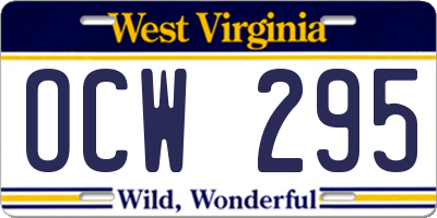 WV license plate OCW295