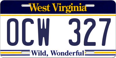 WV license plate OCW327
